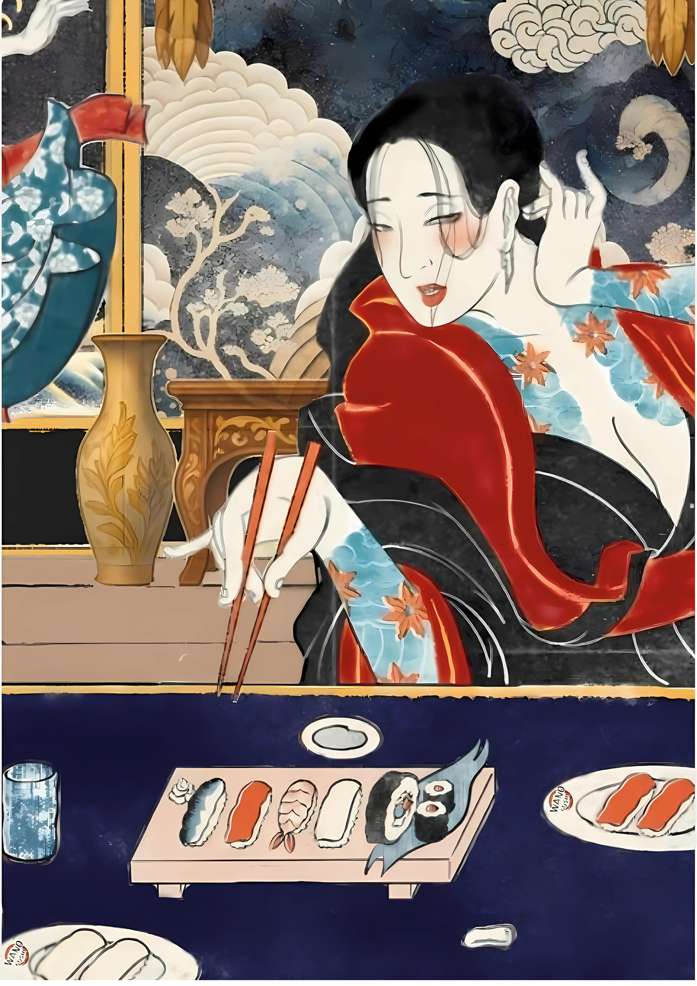 Wano Sushi traditional artwork